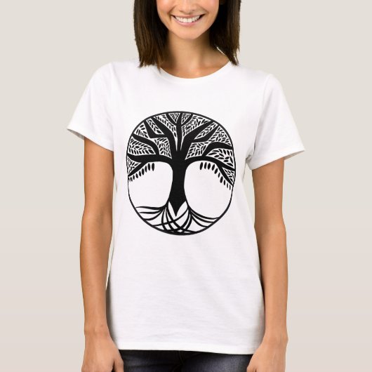 Abstracte levensboom bovenaan t-shirt (Voorkant)
