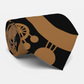 Abstracte levensboom - Bruin en zwart Stropdas (Opgerold)