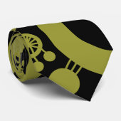 Abstracte levensboom - Olijfgroen en zwart Stropdas (Opgerold)