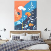 Abstracte Levensechte Bloemen Canvas Afdruk (Insitu (Slaapkamer))
