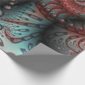 Abstracte Levensechte Fantasie Fractale Kunst Brui Cadeaupapier (Hoek)