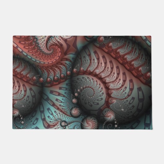 Abstracte Levensechte Fantasie Fractale Kunst Brui Deurmat (Voorkant)