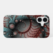 Abstracte Levensechte Fantasie Fractale Kunst Brui iPhone 16 Hoesje (Achterkant horizontaal)