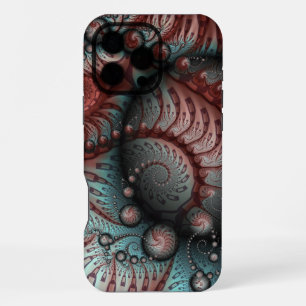 Abstracte Levensechte Fantasie Fractale Kunst Brui iPhone 16 Pro Max Hoesje