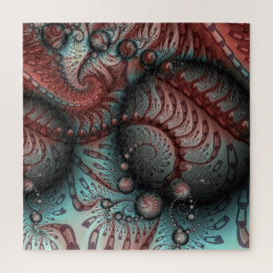 Abstracte Levensechte Fantasie Fractale Kunst Brui Legpuzzel
