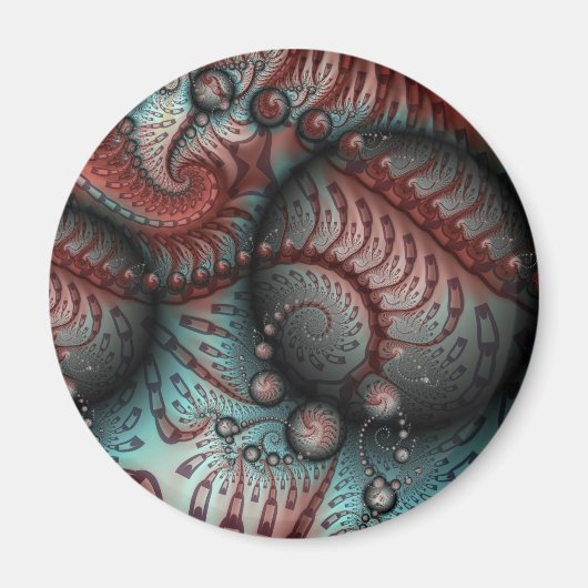 Abstracte Levensechte Fantasie Fractale Kunst Brui Magneet (Voorkant)