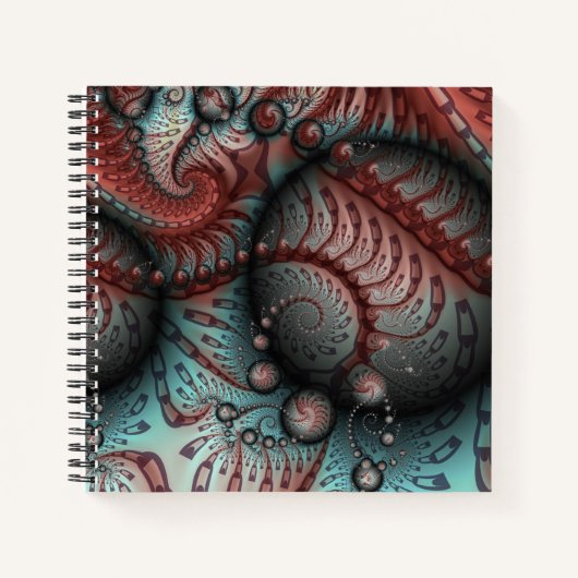 Abstracte Levensechte Fantasie Fractale Kunst Brui Notitieboek (Voorkant)