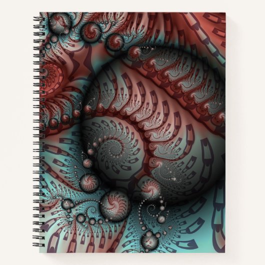 Abstracte Levensechte Fantasie Fractale Kunst Brui Notitieboek (Voorkant)