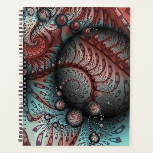 Abstracte Levensechte Fantasie Fractale Kunst Brui Planner (Voorkant)