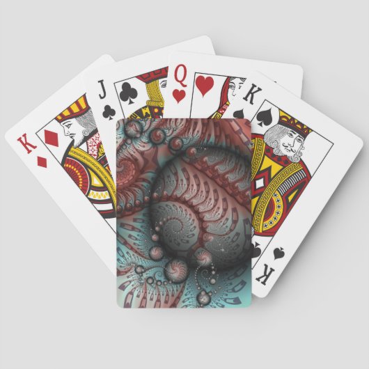 Abstracte Levensechte Fantasie Fractale Kunst Brui Pokerkaarten (Achterkant)