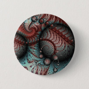 Abstracte Levensechte Fantasie Fractale Kunst Brui Ronde Button 5,7 Cm