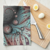 Abstracte Levensechte Fantasie Fractale Kunst Brui Theedoek (Quarter Fold)
