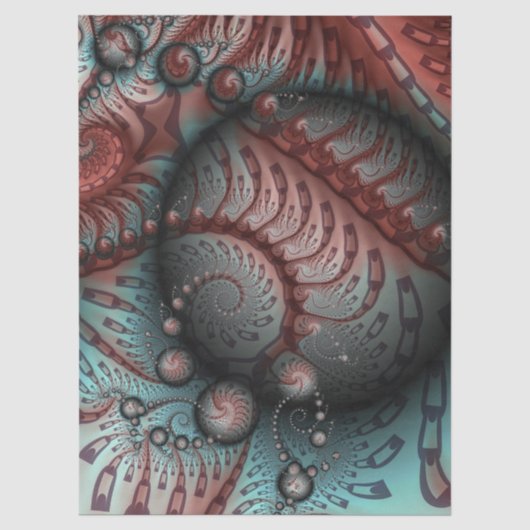 Abstracte Levensechte Fantasie Fractale Kunst Brui Tissuepapier (Voorkant)