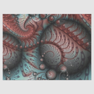 Abstracte Levensechte Fantasie Fractale Kunst Brui Tissuepapier