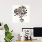 Abstracte levenskunst poster (Thuiskantoor)