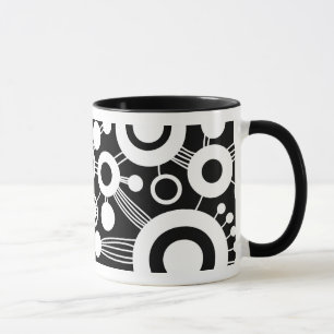 Abstracte levensstructuur - zwart-wit mok