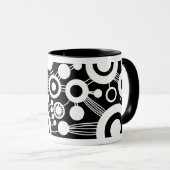 Abstracte levensstructuur - zwart-wit mok (Voorkant rechts)