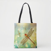 Abstracte libellen in een Canvas tas van de tuin (Voorkant)