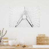 Abstracte licht tunnel geometrie poster (Keuken)