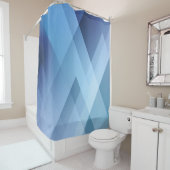 Abstracte lichtachtergrond. Blauw driehoekpatroon. Douchegordijn (In situ)
