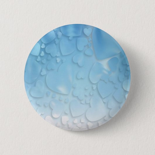 Abstracte lichtblauw hart ronde button 5,7 cm (Voorkant)