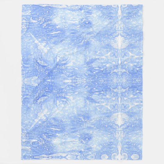 Abstracte lichtblauwe en witte fleecedekens fleece deken (Voorkant)