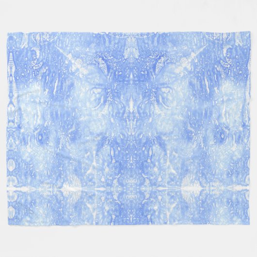 Abstracte lichtblauwe en witte fleecedekens fleece deken (Voorkant (Horizontaal))