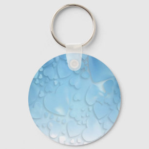 Abstracte lichtblauwe harten sleutelhanger