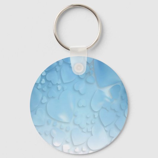 Abstracte lichtblauwe harten sleutelhanger (Voorkant)