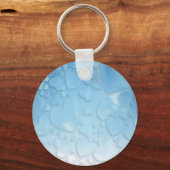 Abstracte lichtblauwe harten sleutelhanger (Voorkant)