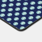 Abstracte lichtblauwe Pareltjes op marineblauw Bureaumat (Hoek)