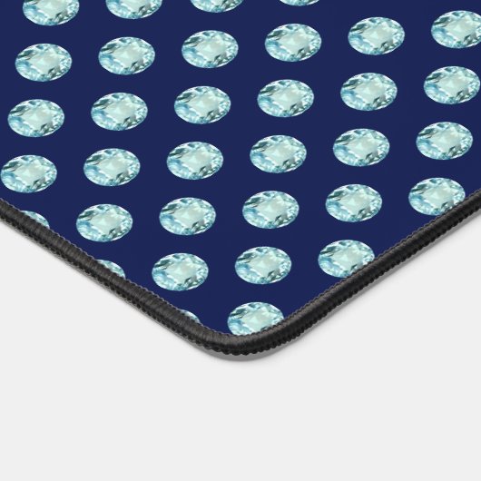 Abstracte lichtblauwe Pareltjes op marineblauw Bureaumat (Hoek)