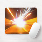 Abstracte lichtbundels en -effecten muismat (Met muis)