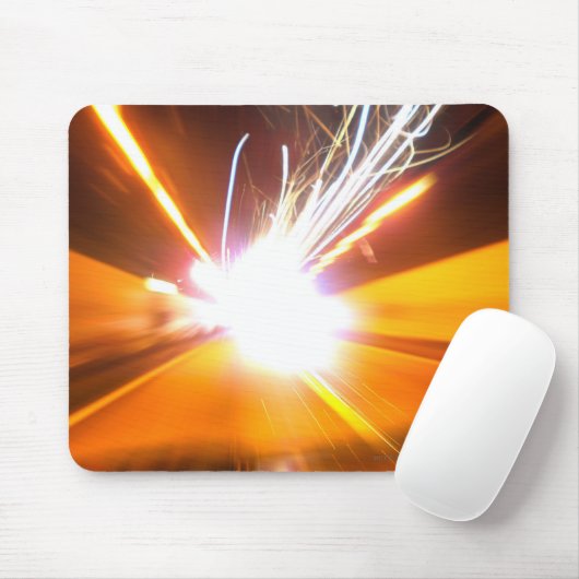 Abstracte lichtbundels en -effecten muismat (Met muis)