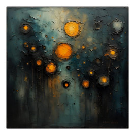 Abstracte lichten in het dark Ai art design Perfect Poster