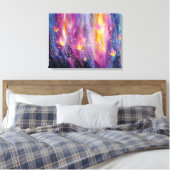 Abstracte lichtgevende bloemexplosie canvas afdruk (Insitu (Slaapkamer))