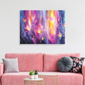 Abstracte lichtgevende bloemexplosie canvas afdruk (Insitu (Woonkamer))