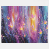 Abstracte lichtgevende bloemexplosie fleece deken (Voorkant (Horizontaal))