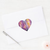 Abstracte lichtgevende bloemexplosie hart sticker (Envelop)