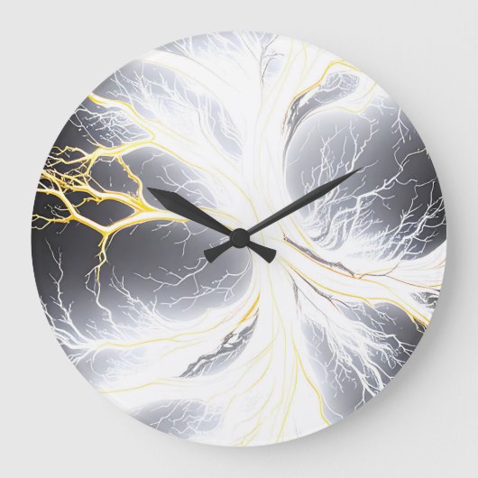 Abstracte lichtgevende energieboomklok grote klok (Voorkant)