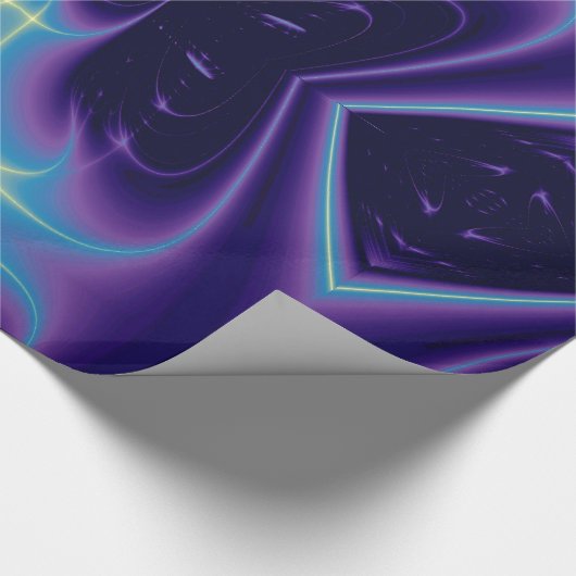 ABSTRACTE LICHTGOLVEN EN WERVELINGEN, blauw, paars Cadeaupapier (Hoek)