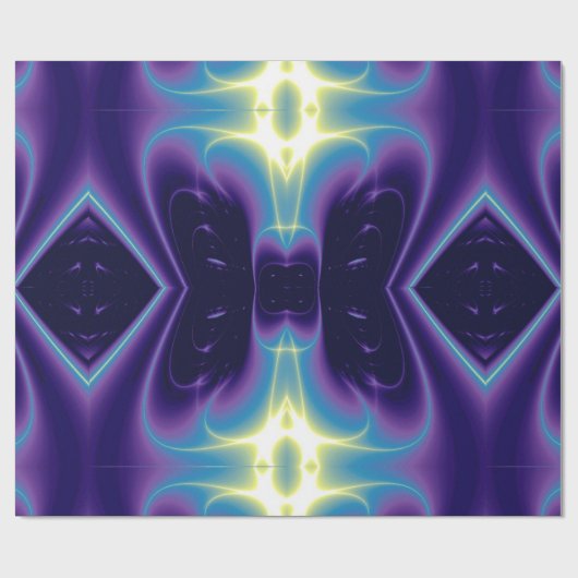 ABSTRACTE LICHTGOLVEN EN WERVELINGEN, blauw, paars Cadeaupapier (Vlak)