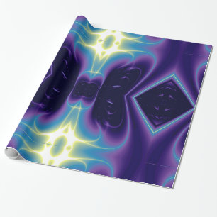 ABSTRACTE LICHTGOLVEN EN WERVELINGEN, blauw, paars Cadeaupapier