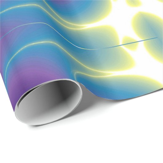 ABSTRACTE LICHTGOLVEN EN WERVELINGEN, blauw, paars Cadeaupapier (Rol Hoek)