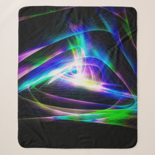 Abstracte lichtgolven en zwarte achtergrond-abstra sherpa deken