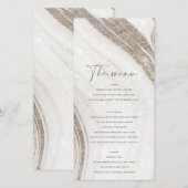 Abstracte lichtgouden marmeren agaat menukaart bedankkaart (Voorkant / Achterkant)