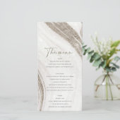 Abstracte lichtgouden marmeren agaat menukaart bedankkaart (Staand voorkant)