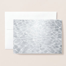 Abstracte lichtreflecties op zilverwater folie kaarten