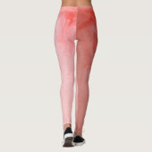 Abstracte lichtroze aardbeien milkshake foto leggings (Achterkant)