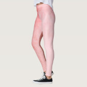 Abstracte lichtroze aardbeien milkshake foto leggings (Links)